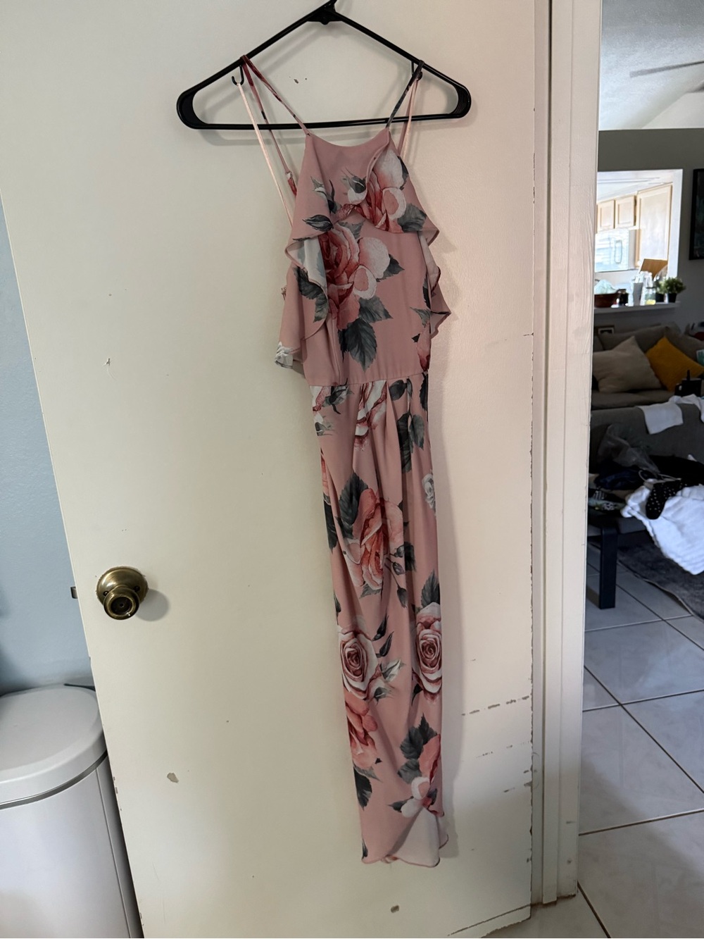 Floral Ruffle wedding guest dress - Pink